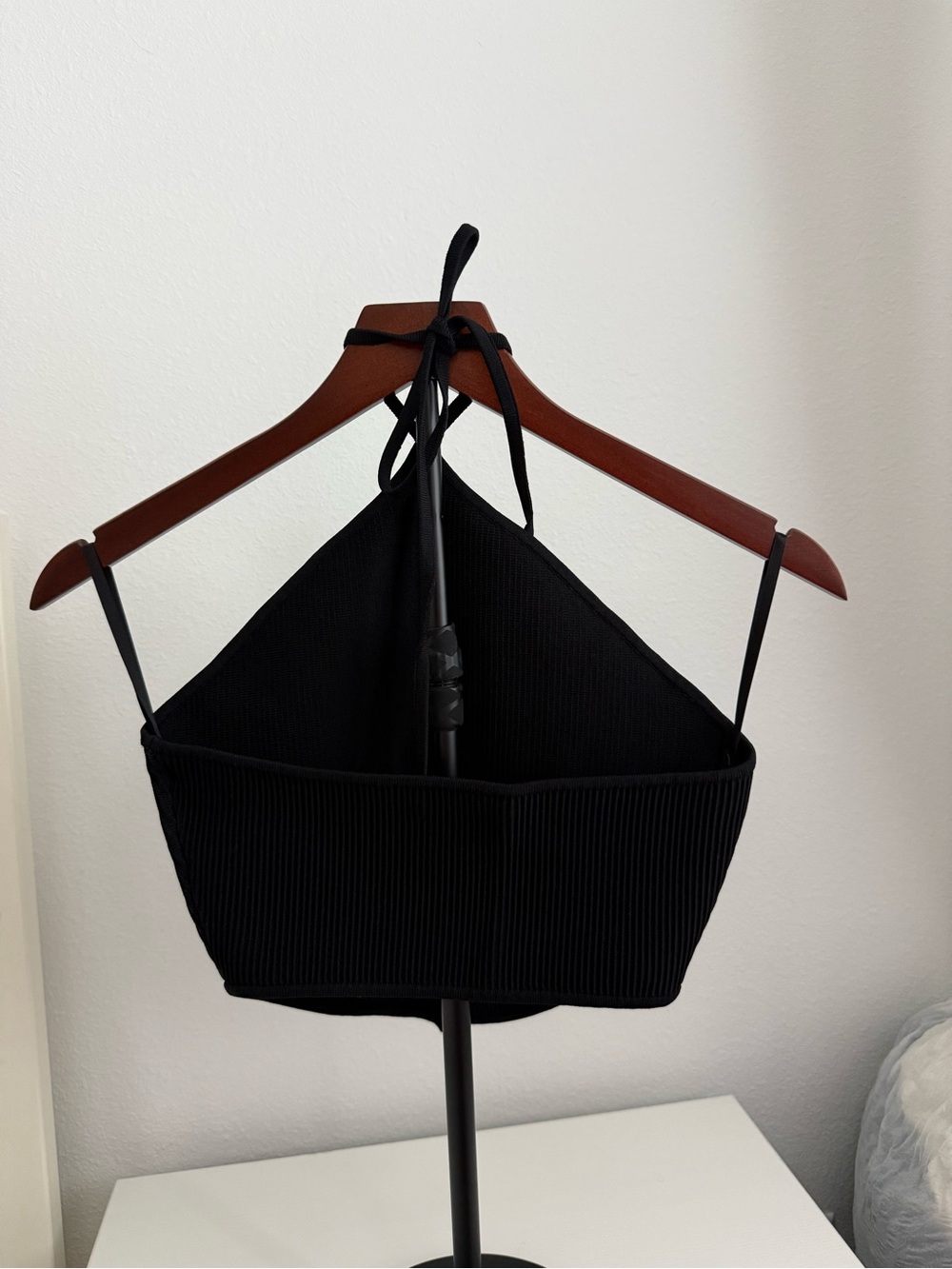Aritzia Babaton Black Ribbed Halter Tank - Picture 2 of 3